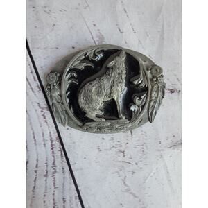 Vintage 1996 Detailed Siskiyou Buckle Company Baying Howling Wolf Belt Buckle